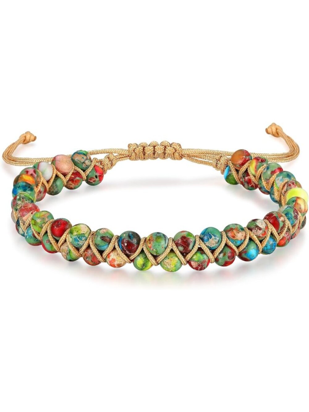 7 Chakra Healing Bracelet for Men & Women, Jasper Beads, Spiritual Gift
